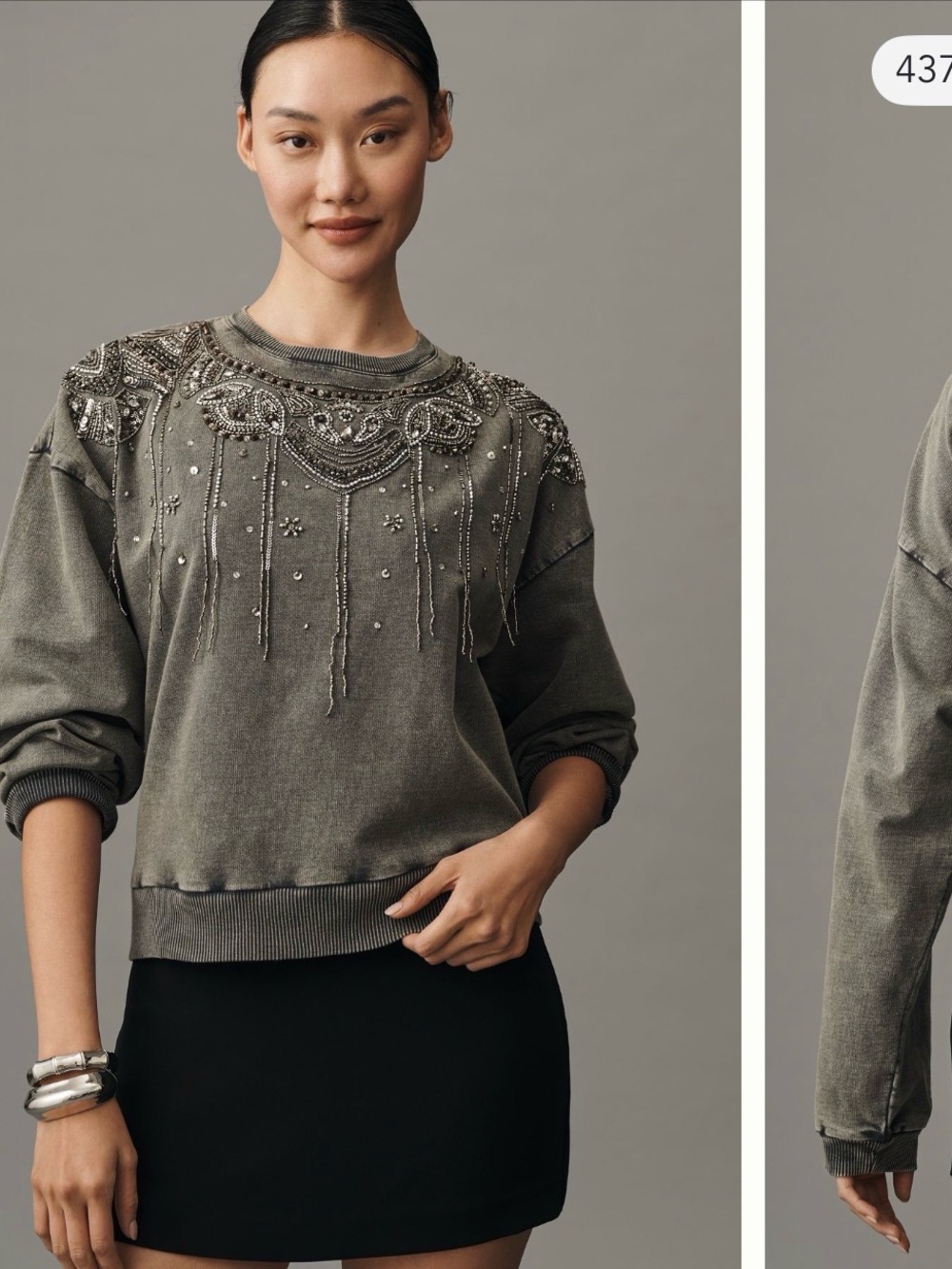 Anthropologie Pilcro Embellished Graphic Sweatshirt Size small